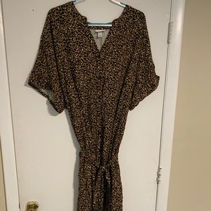 Animal print button up dress